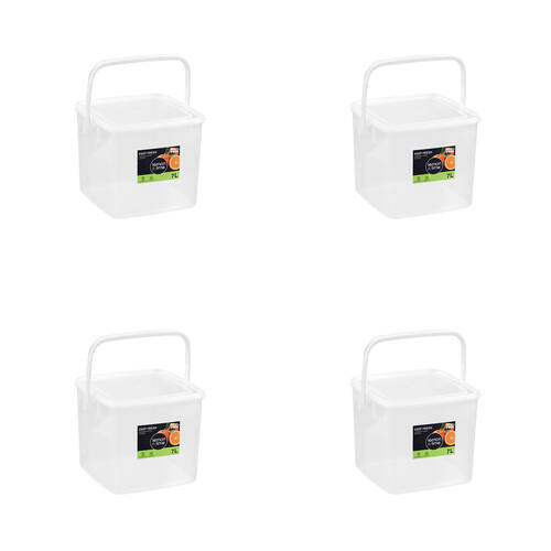 4PK Lemon & Lime Keep Fresh Storer Portable Square Container with Handle 7L
