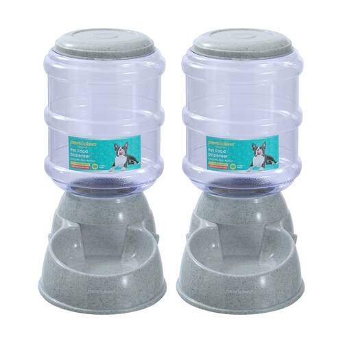 2PK Paws and Claws Barrel Pet Food Dispenser 3.8L 32x17.5x31cm Easy To Refill