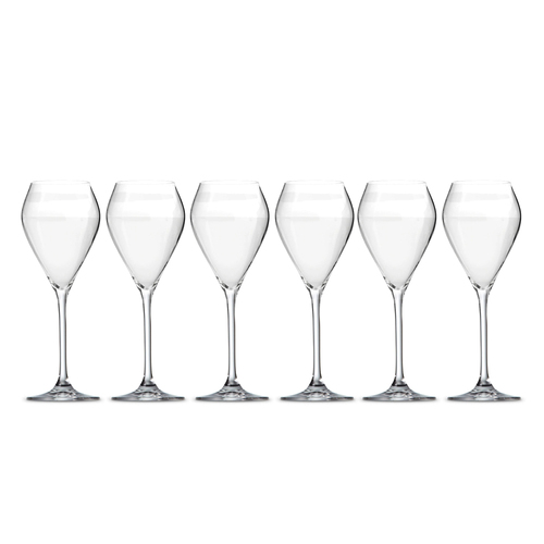 6pc Salt & Pepper Cuvee Prosecco Glassware Set 230ml Clear Glass