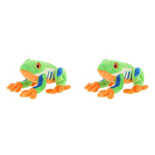 2PK Keeleco Tree Frog Soft Stuffed Plush Kids Toy 15cm - Green 3+