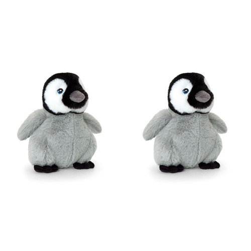 2PK Keeleco Emperor Penguin Baby Stuffed Plush Toy 18cm - Grey 3+