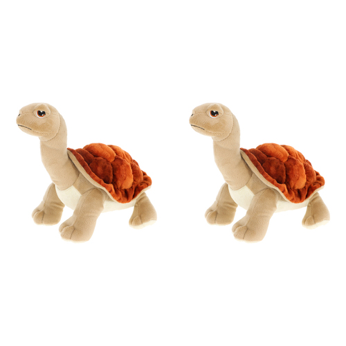 2PK Keeleco Tortoise Soft Stuffed Plush Kids Toy 25cm - Brown 3+