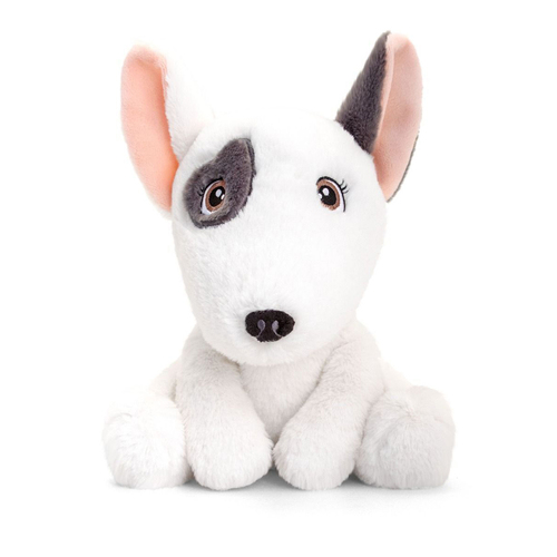 Adoptable World 25cm Bull Terr Plush Animal Toy - White