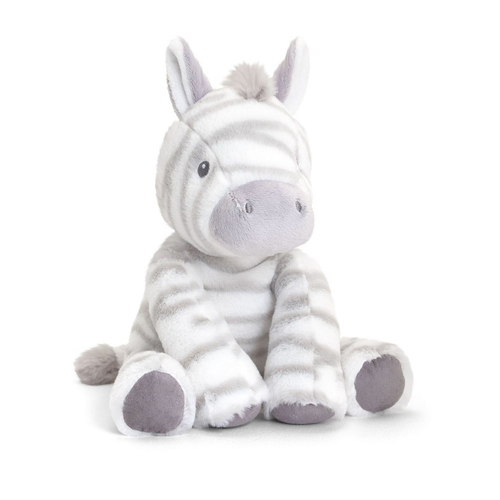 Keeleco Baby 25cm Zebra Soft Animal Plush Kids Toy - White/Grey