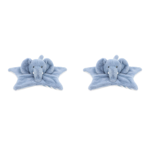 2PK Keeleco Baby 32cm Elephant Blanket Soft Animal Plush Kids Toy - Blue