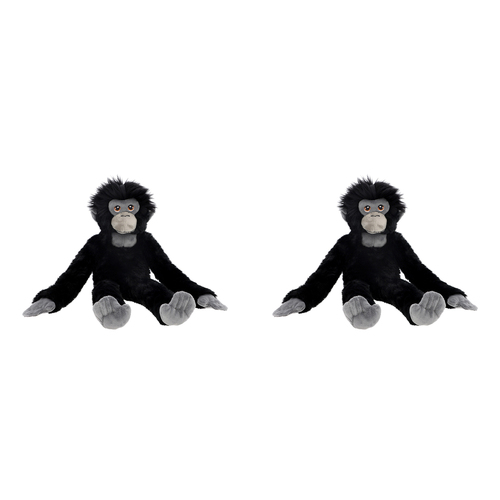 2PK Keeleco Siamang Longarms Soft Animal Plush Kids Toy 50cm - Black 3+