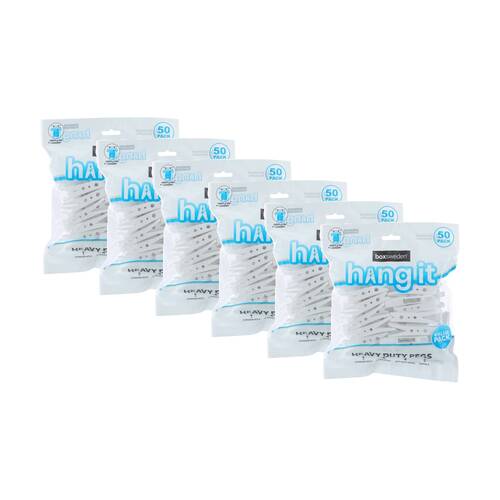 6x 50pc Boxsweden Hangit Heavy Duty Pegs Value Pack Superior Hold UV Resistant 