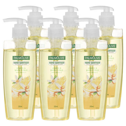 6PK Palmolive 200ml Lemon & White Citrus Hand Sanitiser