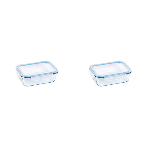 2PK Wiltshire Rectangular Glass Food Storage Container 1000ml