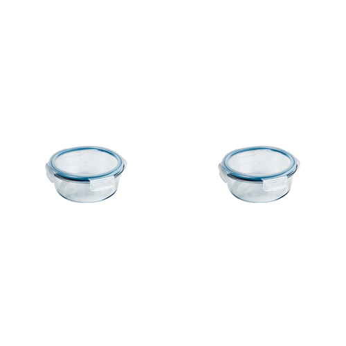2PK Wiltshire Round Glass Food Storage Container 600ml