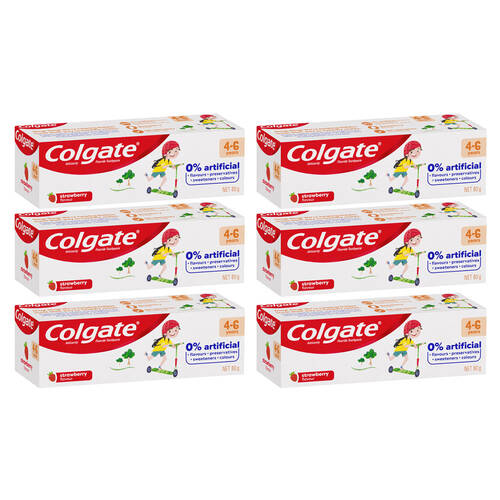 6PK Colgate 80g Anticavity Fluoride Kids 4-6 Years Toothpaste - Strawberry