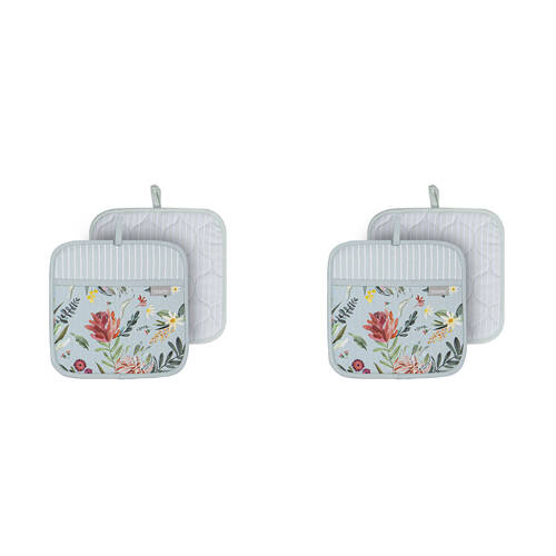 2x 2pc Ladelle Esperance Pot Holder Heat Resistant Kitchen Glove Washable