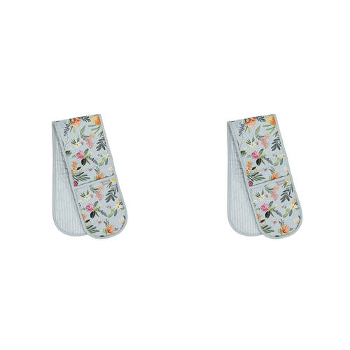2PK Ladelle Esperance 100% Cotton Double Oven Mitt Heat-Resistant Glove Pot Holder