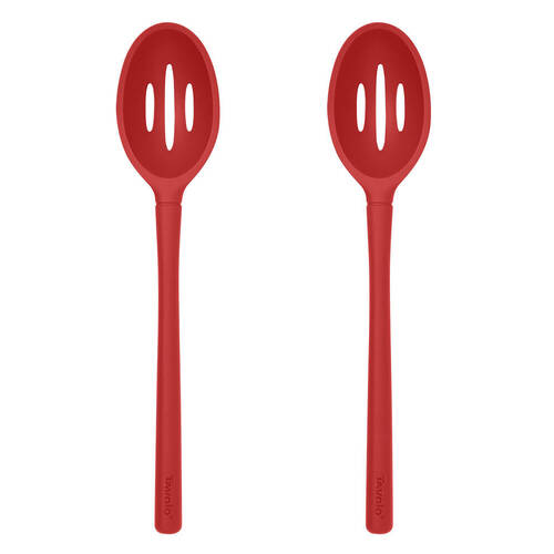 2PK Tovolo Flex-Core All Silicone Slotted Deep Spoon Cooking Utensil - Cayenne