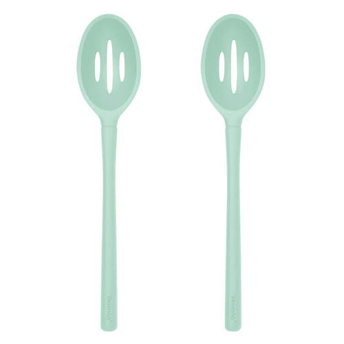 2PK Tovolo Flex-Core All Silicone Slotted Deep Spoon Cooking Utensil Light Aqua