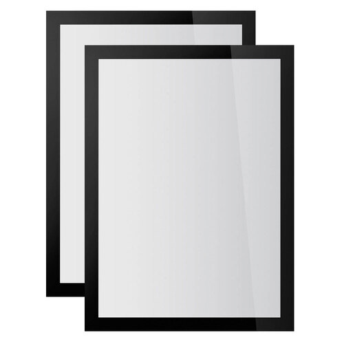 2PK Durable Duraframe Sun Static Cling A4 Document Holder - Black