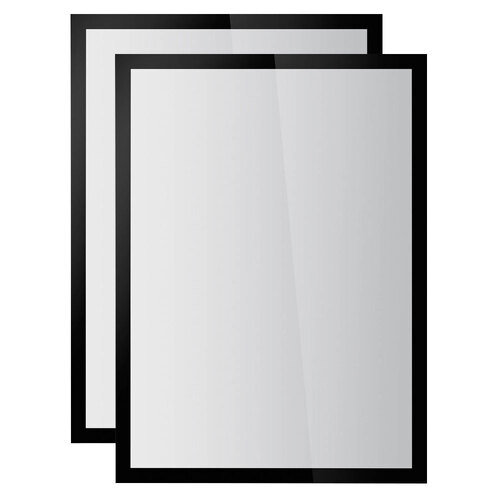 2PK Durable Duraframe Sun Static Cling A3 Document Holder - Black