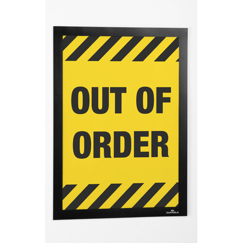 Durable Duraframe Wallpaper A4 Document Holder w/ Adhesive Strips - Black