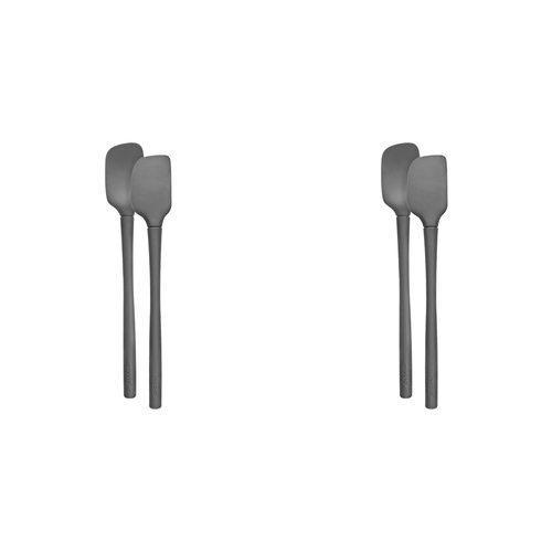 4pc Tovolo Flex-Core All Silicone Nylon Mini Spatula/Spoonula - Charcoal