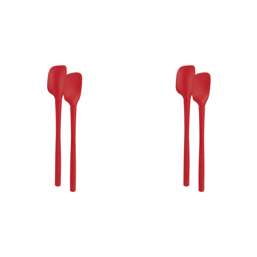 4pc Tovolo Flex-Core All Silicone Nylon Mini Spatula/Spoonula - Cayenne