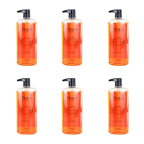 6PK Pears 750ml Body Wash Soap-Free Cleanser Pure & Gentle