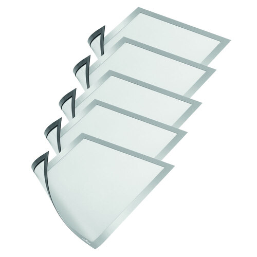 5pc Durable Duraframe Magnetic A4 Holder - Silver 