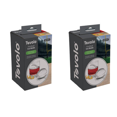 2x 2pc Tovolo Sports Range Durable Novelty Freezer Ice Mould Set Football