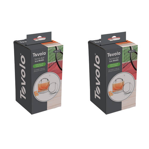 2x 2pc Tovolo Sports Range Durable Novelty Freezer Ice Mould Set Tennis Ball