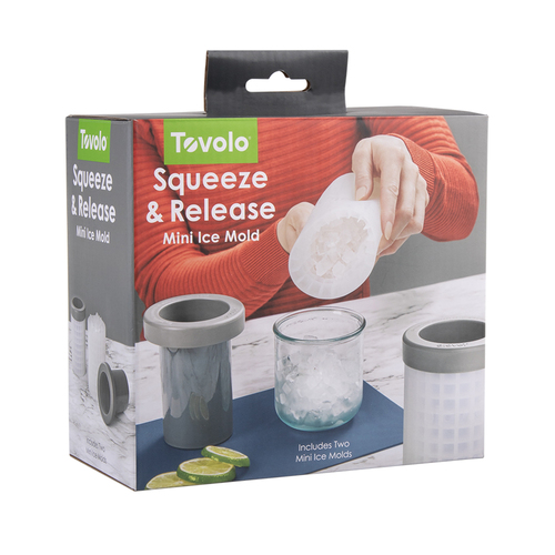 2pc Tovolo Freeze & Squeeze Mini Ice Cube Maker Set - Charcoal