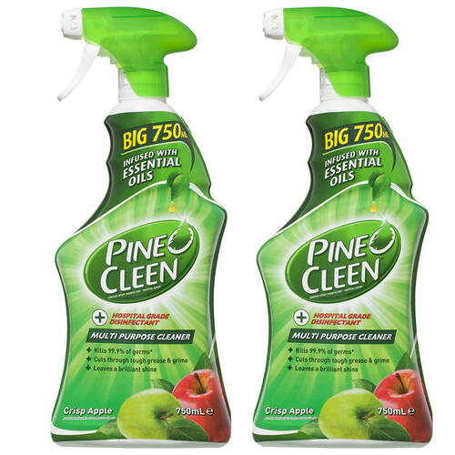 2x Pine O Cleen Crisp Apple 750mL - Multi Purpose Cleaning Spray