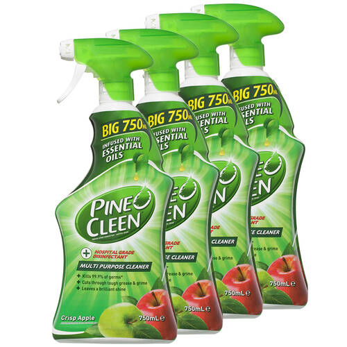 4x Pine O Cleen Crisp Apple 750mL - Multi Purpose Cleaning Spray