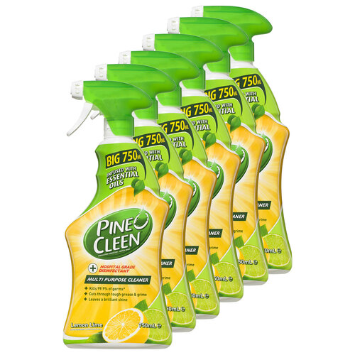 6x Pine O Cleen Lemon Lime 750mL - Multi Purpose Cleaning Spray