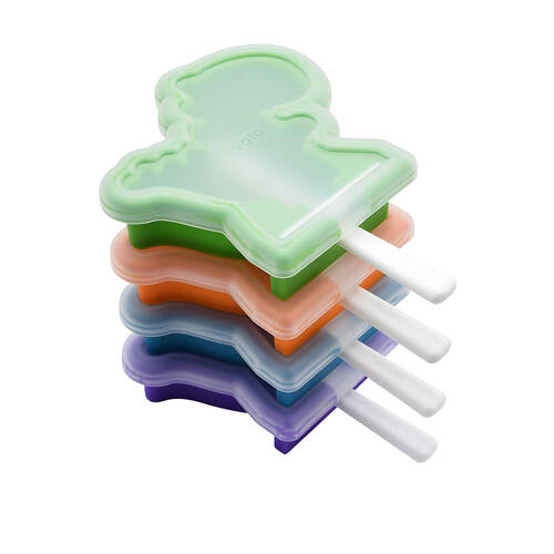 4pc Tovolo Stackable Flexible Silicone Ice Pop Maker Moulds Set Dinosaur