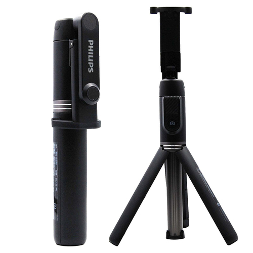 Philips Flexible Tripod Selfie Stick w/ Bluetooth Remote For iPhone - Black