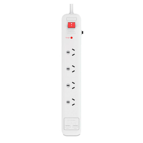 Philips 4 Outlet/2 USB-A Surge Protected Power Board