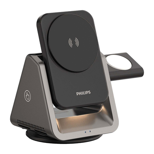 Philips DLK3540Q 3-in-1 Magnetic Wireless Portable Phone Compact Charger 