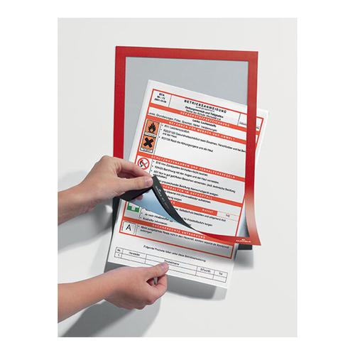 Durable Duraframe A4 32.5cm Magnetic Sign Holder - Red