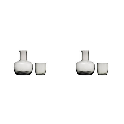 4pc Annabel Trends Water Carafe Bulb w/ Tumbler Set - Charcoal