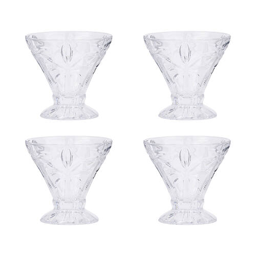 4pc Annabel Trends Cocktail Glass Palm Tree 270ml Cup Set - Clear