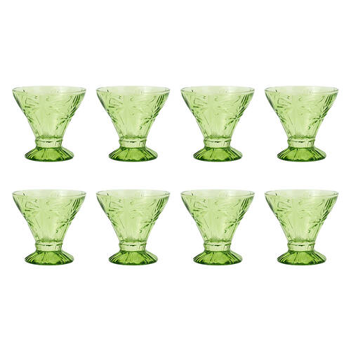 8pc Annabel Trends Cocktail Glass Palm Tree 270ml Cup Set - Green