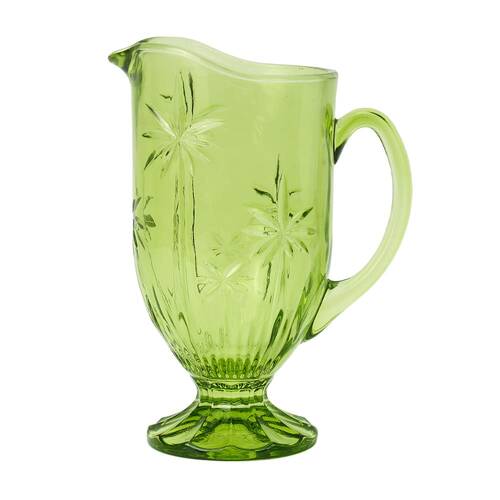 Annabel Trends Glass 1400ml Jug 41x31cm Palm Trees - Green