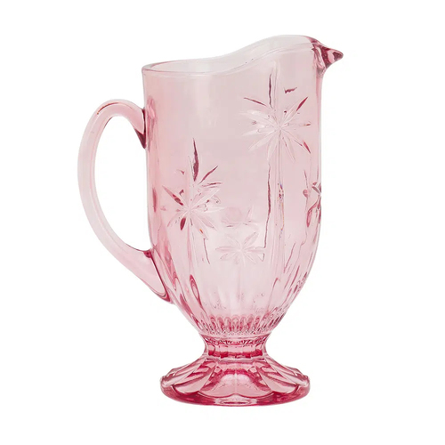 Annabel Trends Palm Tree Glass Pitcher Pink 1400ml