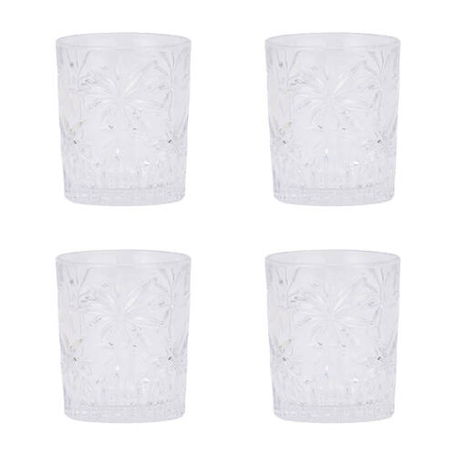 4pc Annabel Trends Tumbler Glass Palm Tree Cup Set 310ml - Clear