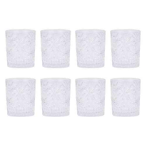8pc Annabel Trends Tumbler Glass Palm Tree Cup Set 310ml - Clear