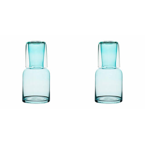 4pc Annabel Trends Glass Water Carafe w/ Tumbler Set - Aqua
