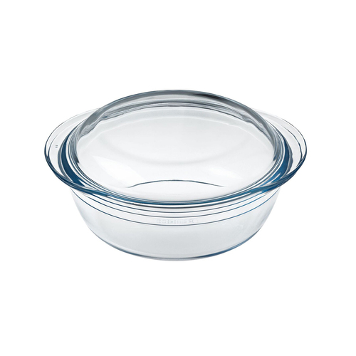 O Cuisine 27cm/2.3L Round Glass Casserole w/ Lid Oven Cookware - Clear
