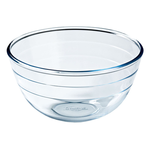 O Cuisine 24cm/3L Glass Mixing Bowl Round - Clear