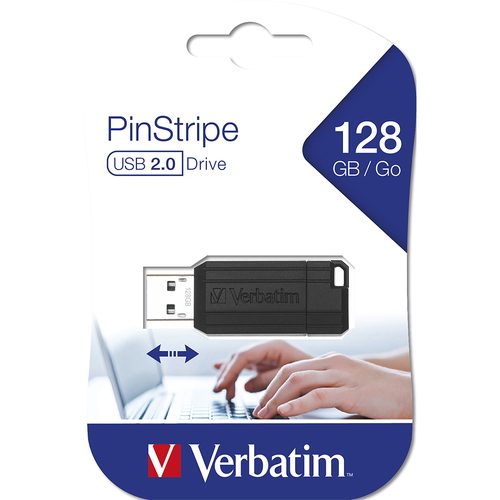 Verbatim Store'n'Go Pinstripe 128GB USB Drive - Black