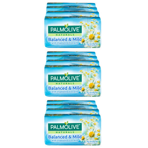 3x 4PK Palmolive 90g Naturals Balanced & Mild Soap Bar