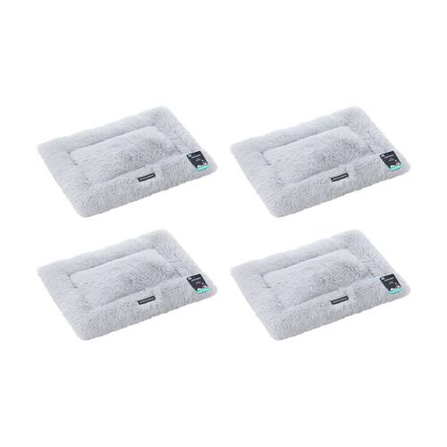 4PK Paws and Claws Pet Mat Medium 70x50x4cm Light Grey Super Plush Washable